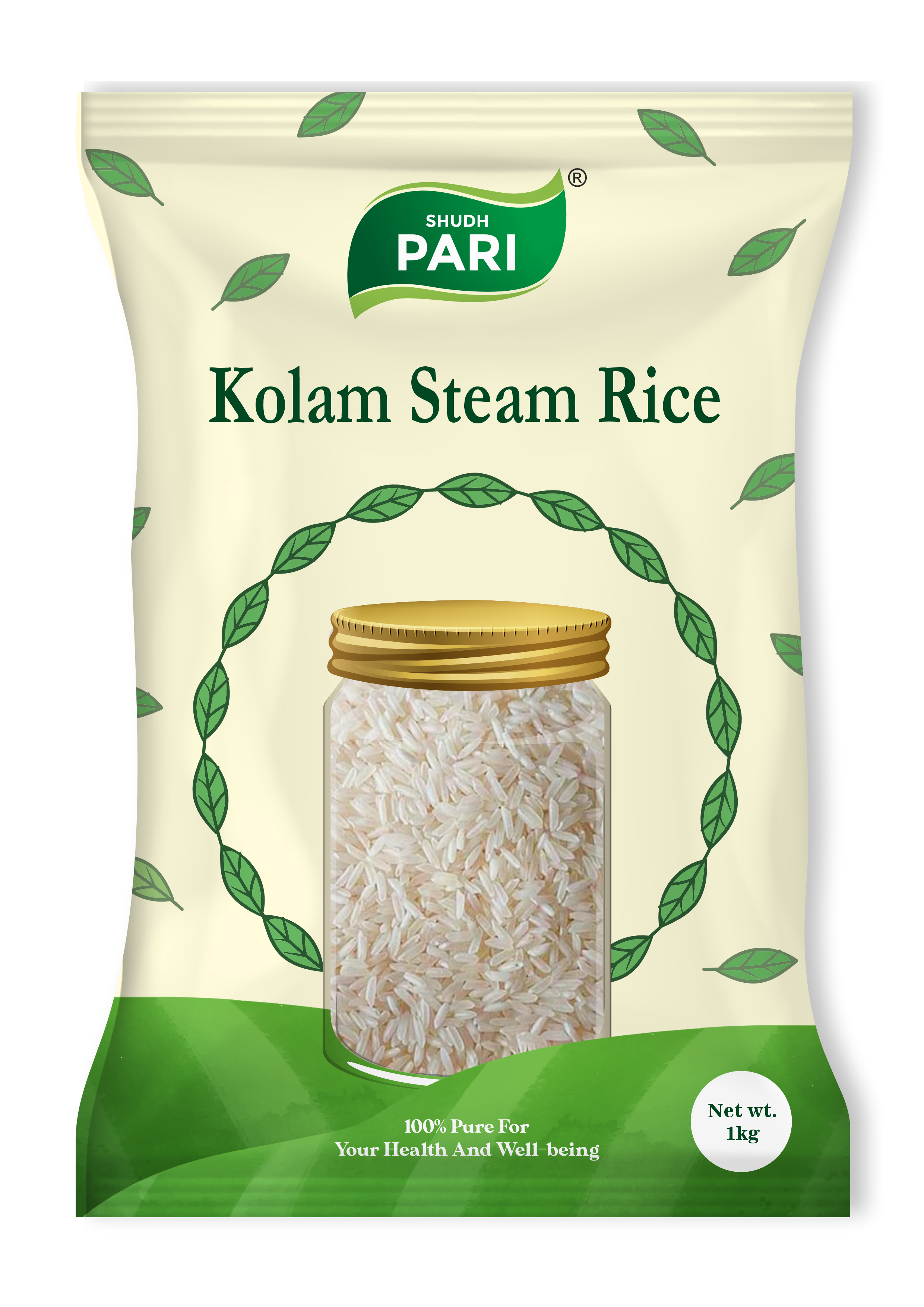 Shudh Pari Kolam Steam Rice | Soft & Fluffy Rice - 1 Kg