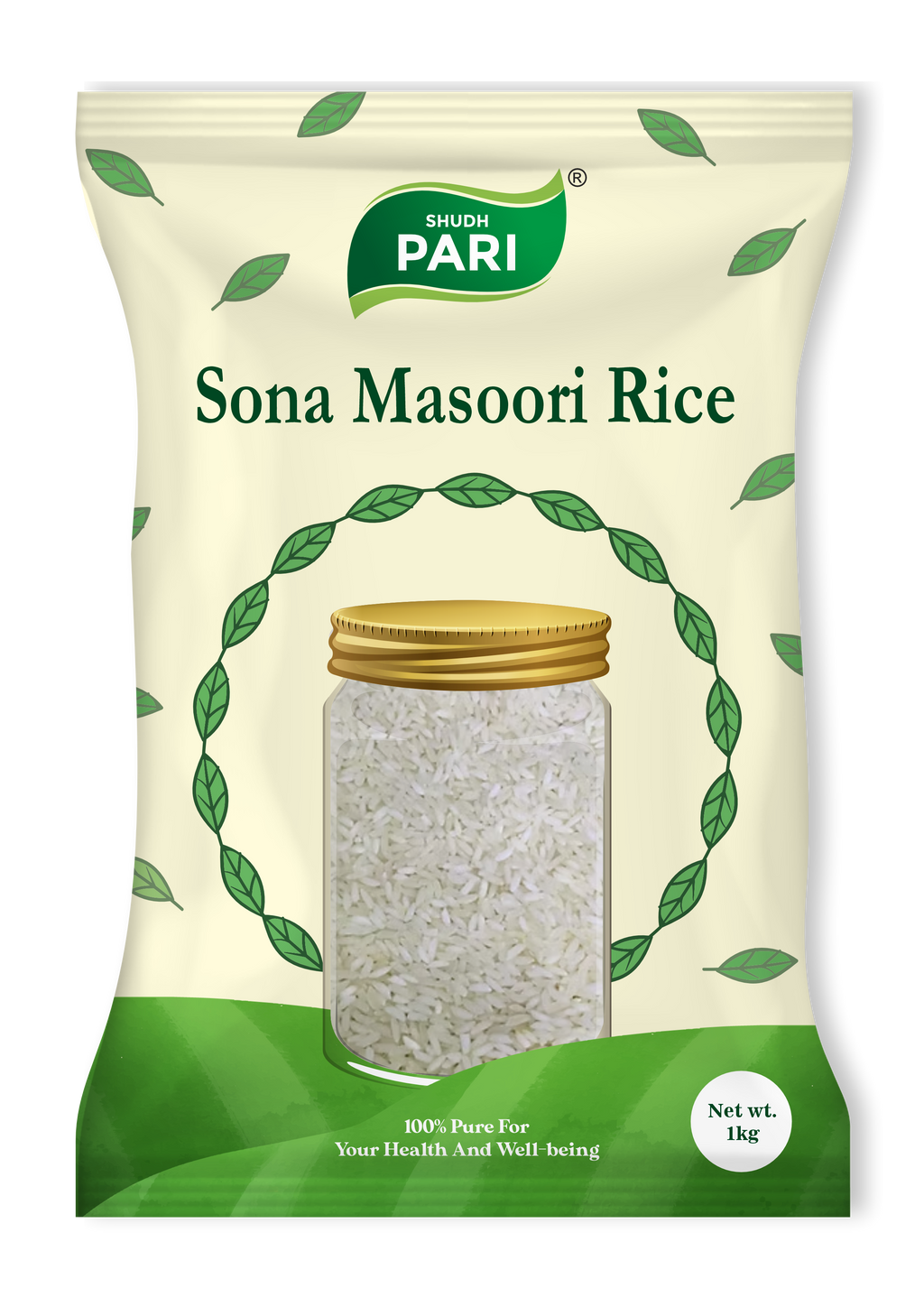Shudh Pari Sona Masoori Rice | Light & Fluffy Rice - 1 Kg