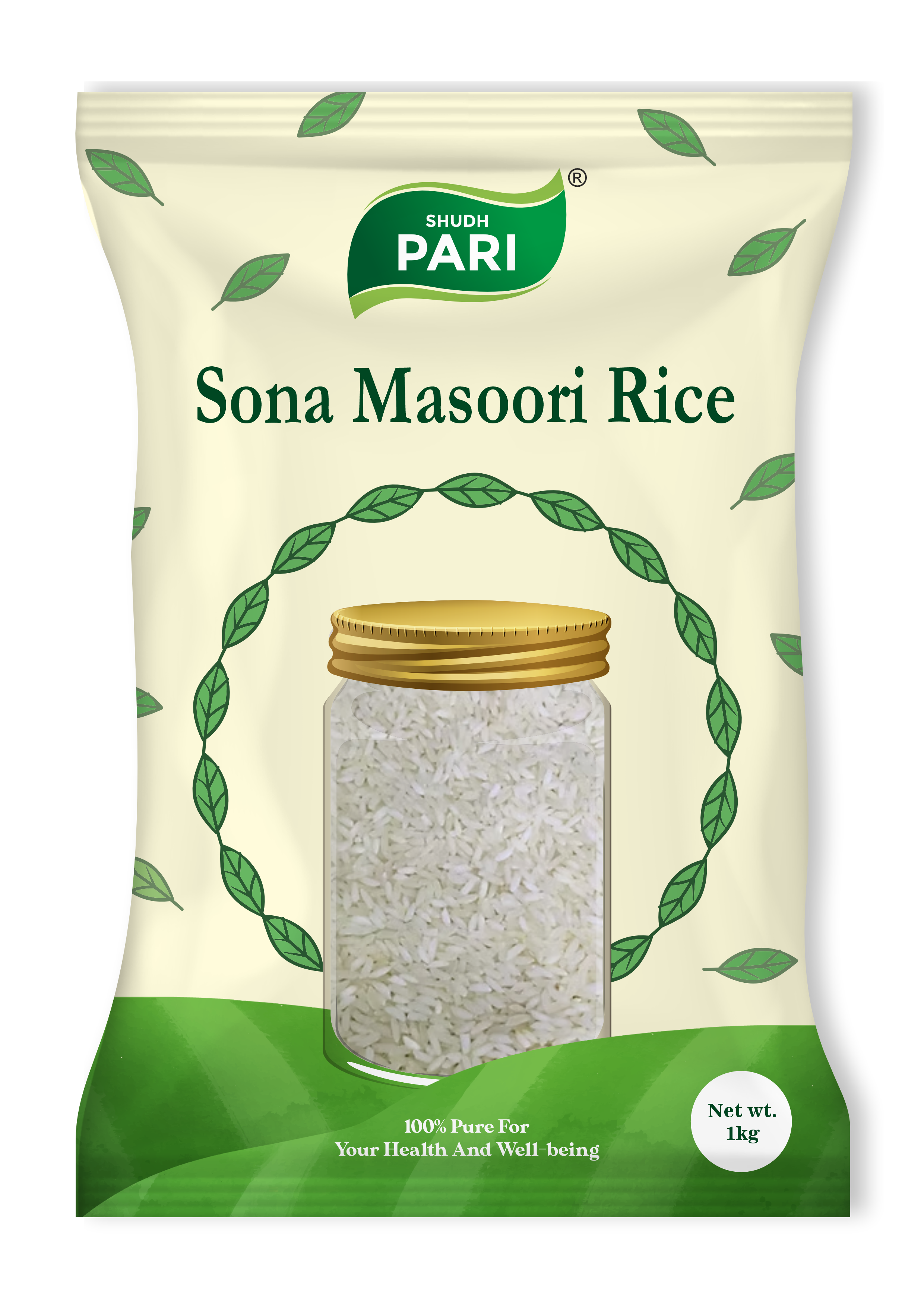 Shudh Pari Sona Masoori Rice | Light & Fluffy Rice - 1 Kg