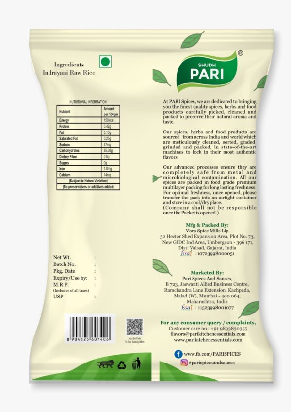 Shudh Pari Indrayani Raw Rice | Naturally Aromatic - 1 Kg
