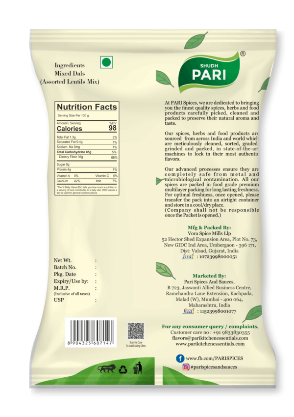 Shudh Pari Mixed Dals / Assorted Lentils Mix - 1kg