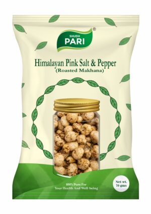 Shudh Pari Himalayan Pink Salt & Pepper Ghee Roasted Makhana 5 Suta Fox Nuts - 70 gm